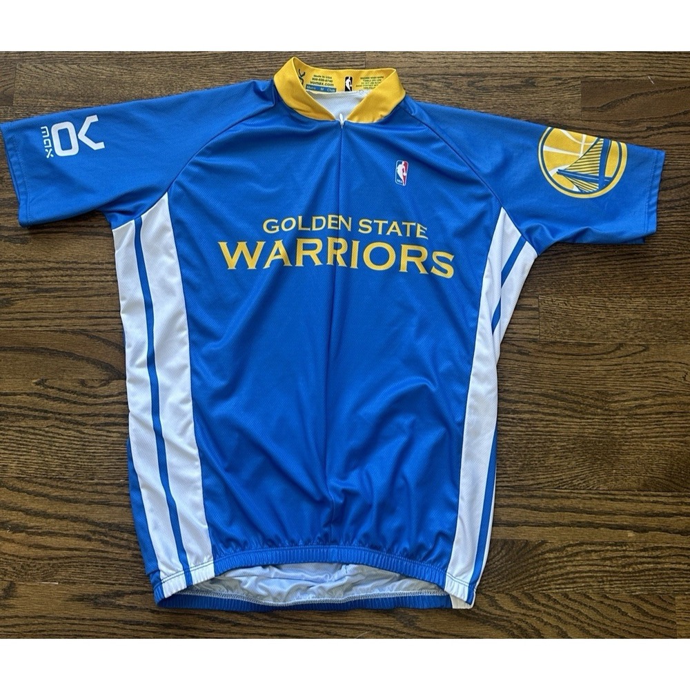 Vomax Mens Golden State Warriors NBA Cycling Jersey Blue Yellow Size Medium